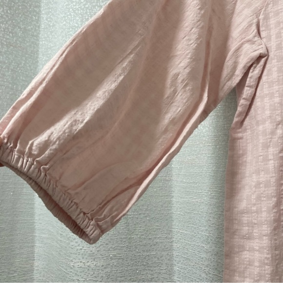 GAP Women’s Light Pink Blouse Three-Quarter Sleeve Button-Front Top Size Medium - Picture 6 of 12